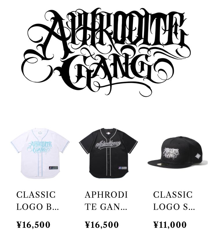 APHRODITE GANGゲリラ発売 🔗 agh.theshop.jp Go🫵