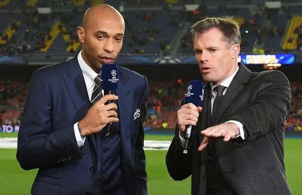 futraiz_fc's tweet photo. Jamie Carragher: "Tenho certeza de que Jude Bellingham adoraria experimentar a Premier League um dia. E onde melhor do que o Liverpool, 6 vezes campeão da Europa?".

Thierry Henry: "Ele está jogando em um clube que tem 14 UEFA Champions League". https://t.co/fQjU3Hh55d