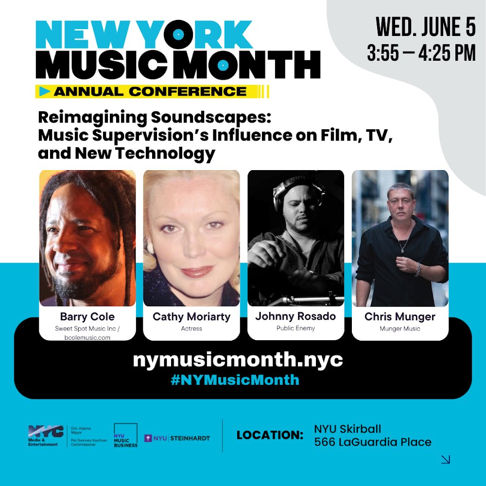 Wow! Sold out over 1,800 tickets in just a few hours! Thank you to everyone who’s joining us. Looking forward to our discussions at the 7th annual MOME’s NYC Music Month Music Conference, presented by the NYC Mayor’s Office of Media and Entertainment (MOME) #momenyc#madeinny