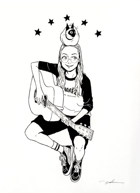 「1girl guitar」 illustration images(Latest)