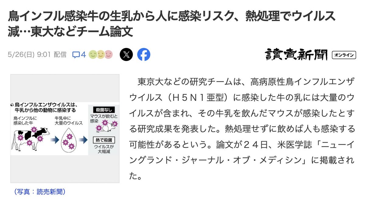 鳥インフル ヒト感染のNEWS。 日本でも続々と。 news.yahoo.co.jp/articles/58364…