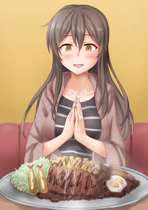 赤城「ゴーゴーカレーを食べに来ました。完食後、隣の吉野家に寄ってから帰りました。」#艦これ 