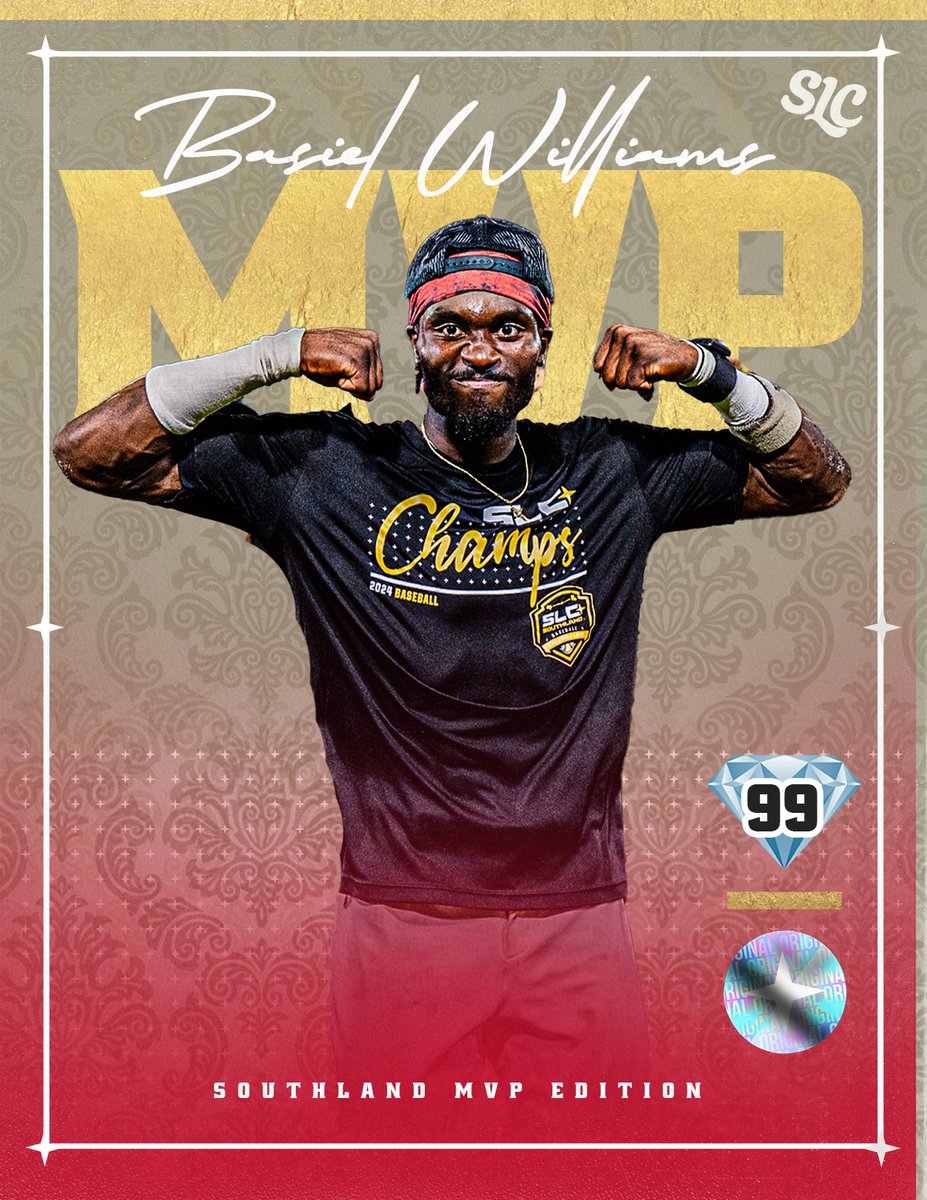 THE MVP EDITION 💎

Your 2024 <a href="/mynorthoaks/">North Oaks Health System</a> Southland Baseball Championship Most Valuable Player:

Basiel Williams, Nicholls

#EarnedEveryDay