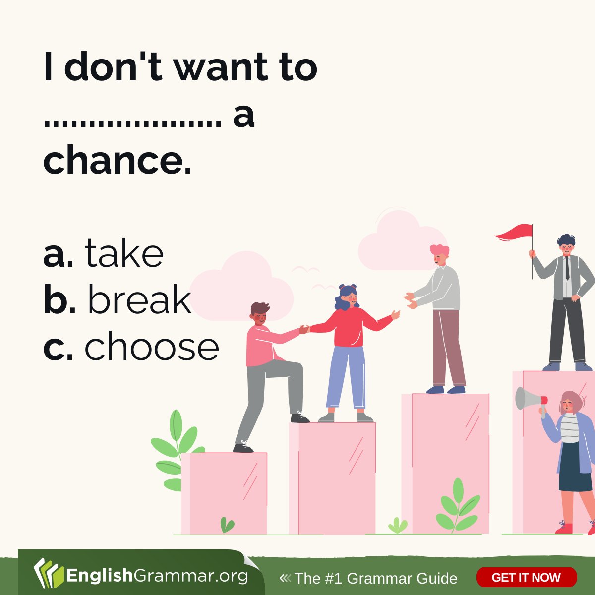 A, b, or c? Find the right answer here: englishgrammar.org/collocations-w… #grammar #amwriting #writing
