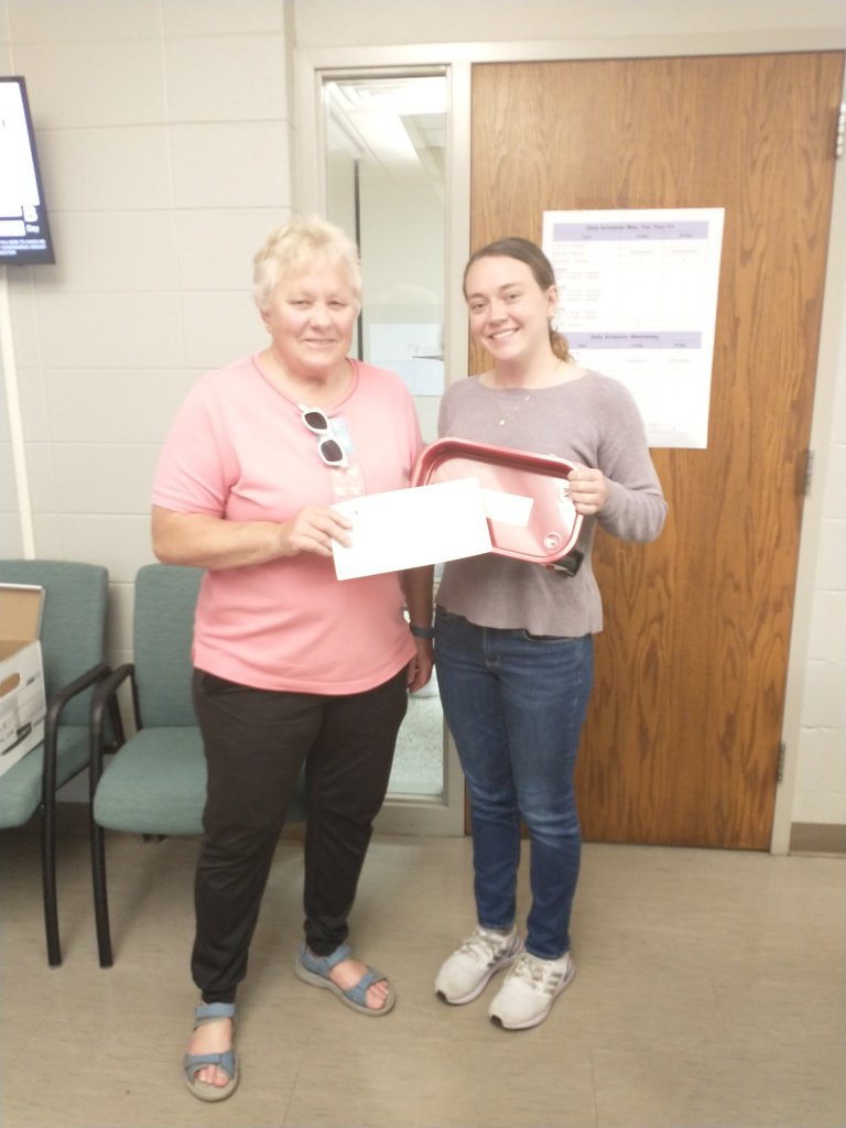 Darlene from the Wisconsin Retired Educators Association presented SFHS teacher, Kiera Brem, with the challenge award for project innovation. Her earth science project involving River Park was chosen based on level of inquiry, hands on learning, and community involvement.