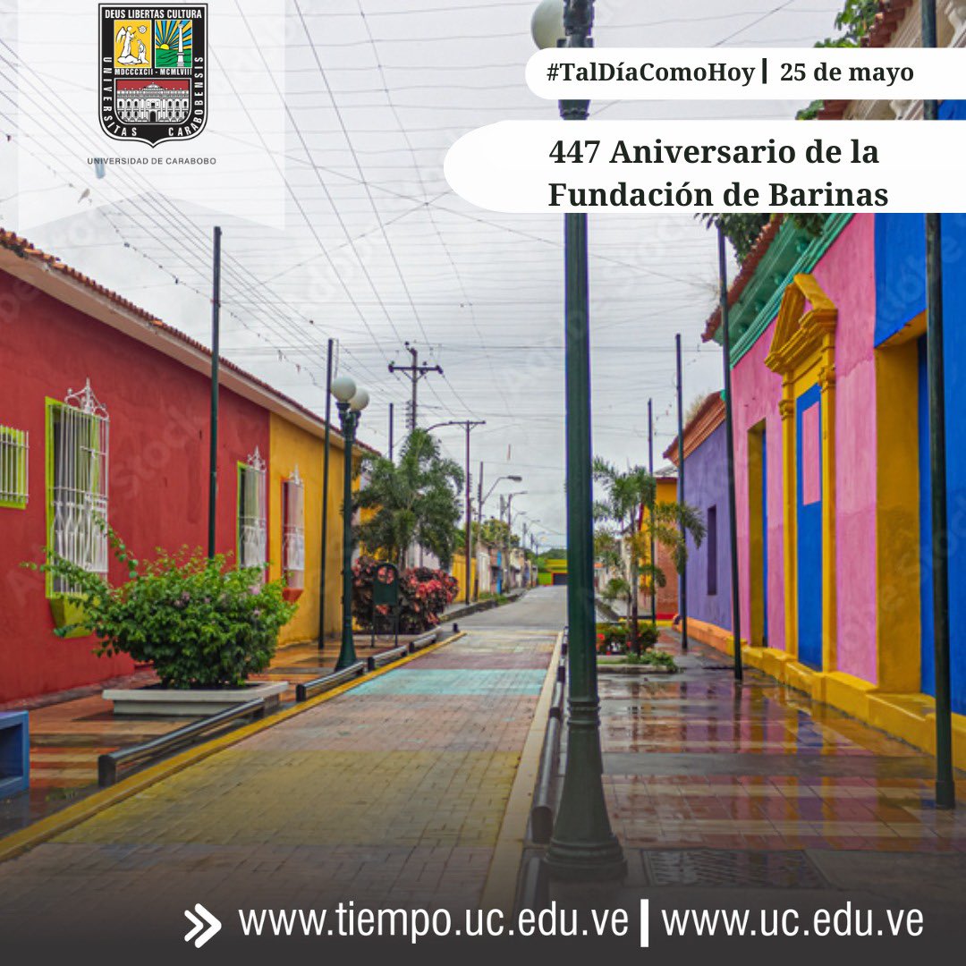 #TalDíaComoHoy de 1577 se funda la ciudad de Barinas, situada al noreste del estado Barinas, entre el río Santo Domingo y la región andina. Estuvo habitada inicialmente por tribus indígenas. #UniversidadDeCarabobo #UC