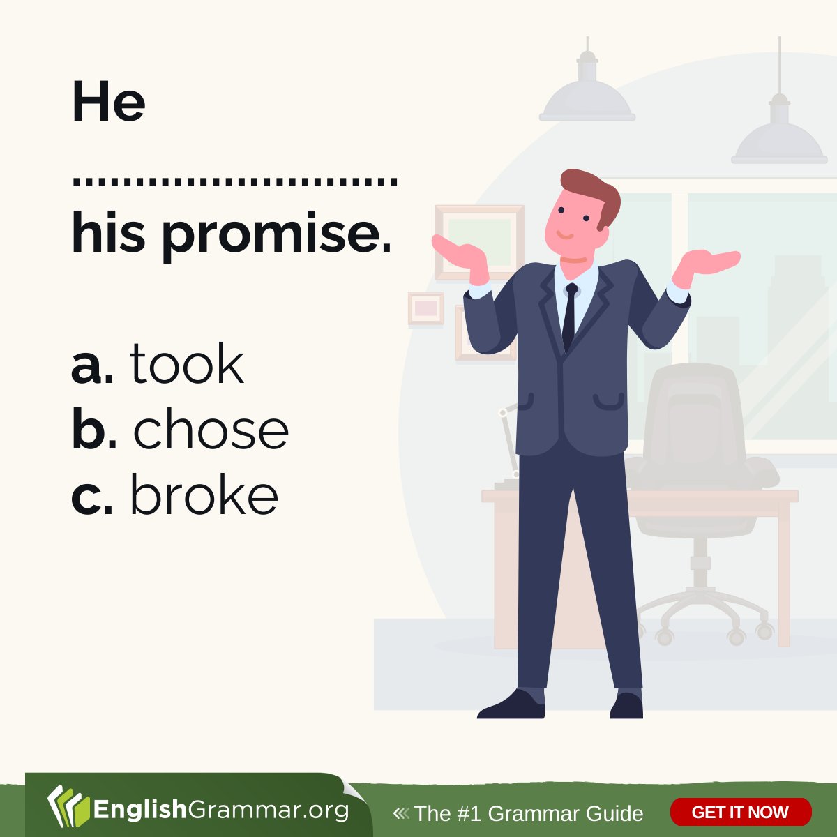 Anyone? Find the right answer here: englishgrammar.org/collocations-w… #grammar #writing #amwriting