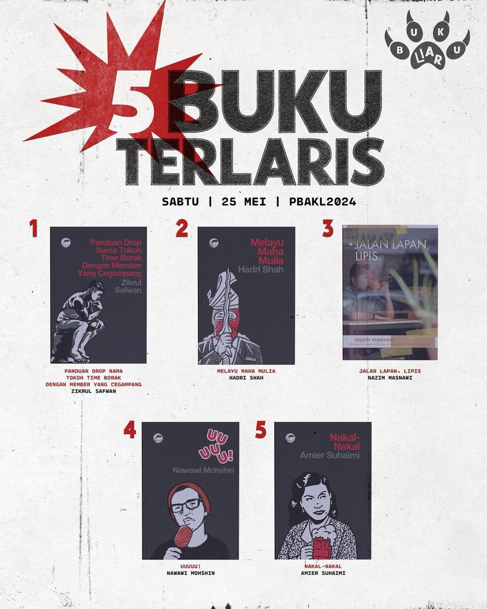 FakeSufianAbas's tweet photo. Jalan Lapan, Lipis, bestseller #3 PBAKL. Aktifkan sikap FOMO dan rebut buku terbitan @FakeLaras ini supaya anda boleh bual hal healing dan hip, dengan penuh keyakinan. Kalau boleh mengobah hidup dengan RM30 sahaja, kenapa bayar lebih? #jalanlapanlipis https://t.co/kkEzwiNC3D