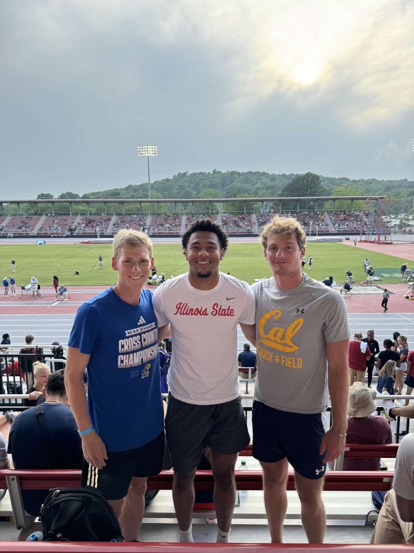 Thanks to Kewpie Alums Chandler Gibbens (Kansas), Devin Turner (Illinois St.), George Monroe (Cal-Berkeley) for sending this pic after they competed at NCAA Regionals in Arkansas!! Great to see our track alums shining after high school. We appreciate you guys!!