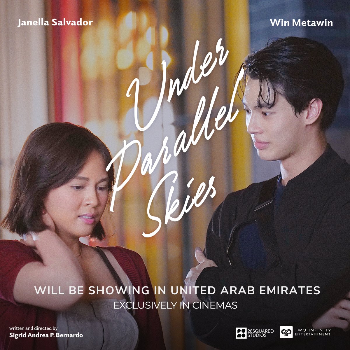 Exciting news for movie fans in the United Arab Emirates! 'Under Parallel Skies' is set to hit the big screens in UAE! Starring Win Metawin and Janella Salvador, witness a story of love and healing in cinemas near you soon! Stay tuned for more updates. #UnderParallelSkies