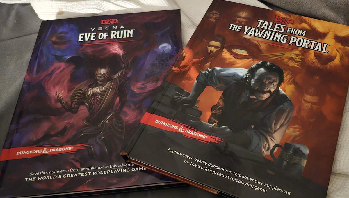 So, for my first #5e campaign as a #dungeonmaster, I will be combining elements of #vecna #eveofruin and #talesfromtheyawningportal. The working title of the campaign is "Portal to Ruin" and will take the players from levels 1 to 20. 😯 #gaming #d20 #dicegames #ttrpgs #nerd