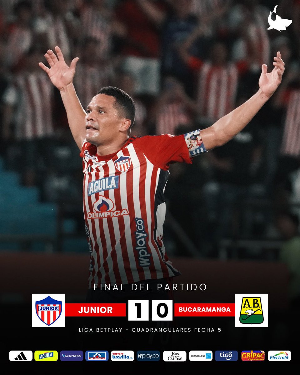 90’⌚▶️ |1-0| ¡FINAL! @JuniorClubSa 🆚 Bucaramanga #LigaBetPlayDimayor🏆 #VamosJunior🔴⚪🔵