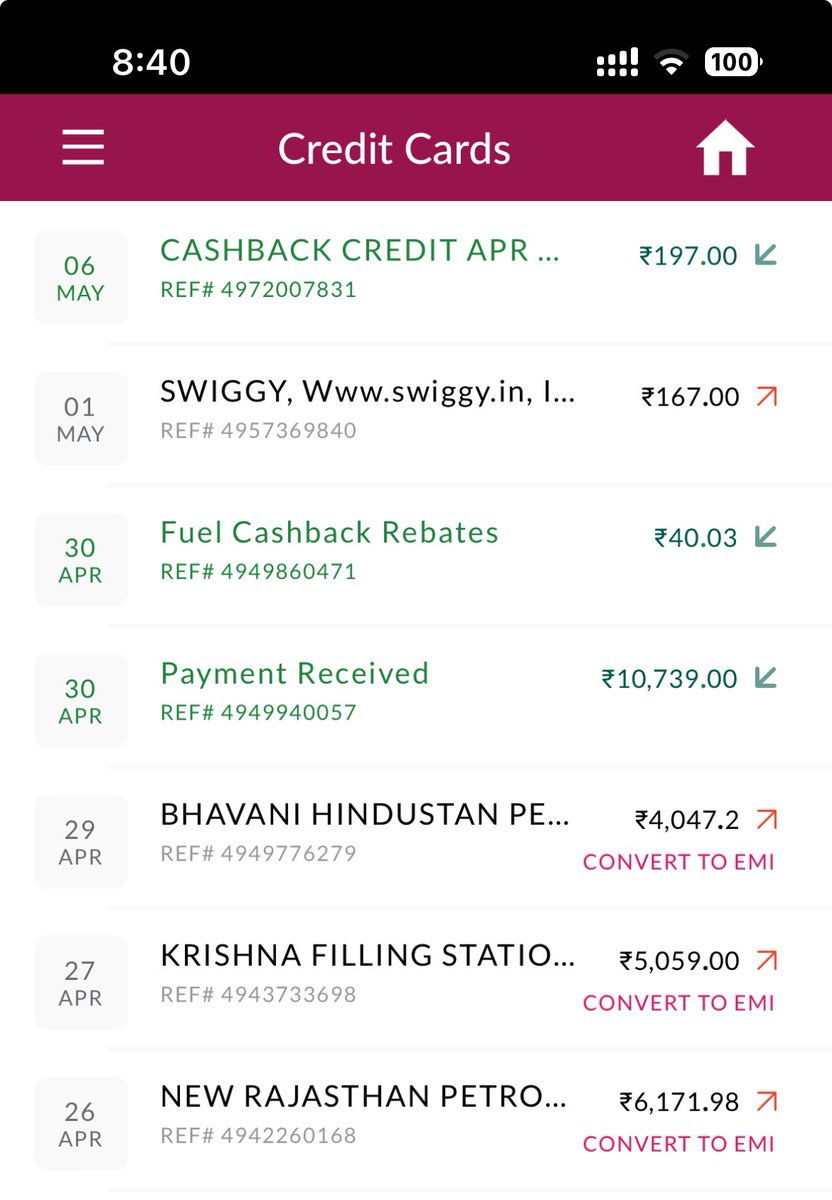 thejogsa's tweet photo. Dear @AxisBank @AxisBankSupport 

There should be fuel surcharge reversed but I’m not seeing it. Could you please check it. From 3 transactions only reversal for one. https://t.co/cPotsKT7xt