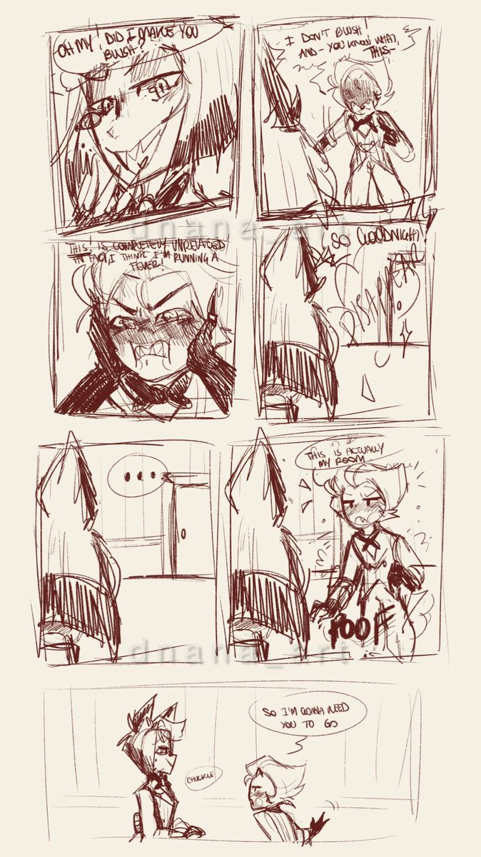 dnana_art's tweet photo. so I made a lil sketch ‘bout a scene from @morningstar_ao3 fic “Of Saint and Sinners”.
Every chapter I read these two made me squeeze like a teenager \(//∇//)\  ahhhhh

#HazbinHotel #radioapple #fanfic #fanart https://t.co/x5GUgu5ya5