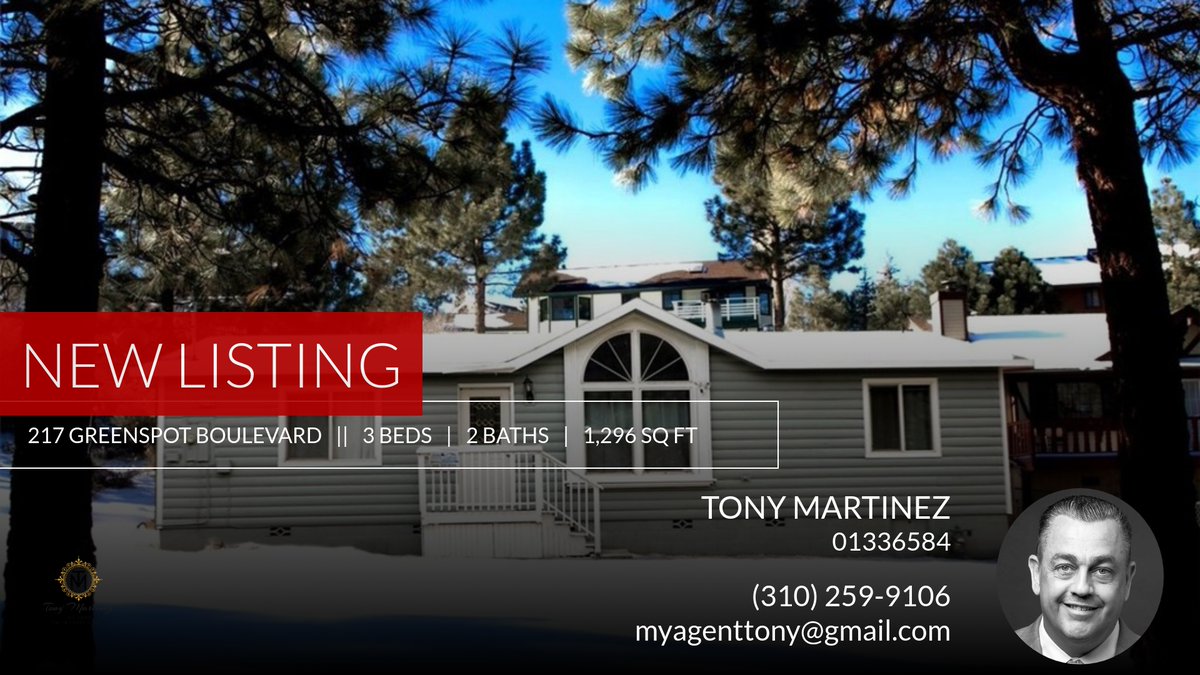 Myagenttony's tweet photo. 📍 New Listing 📍 Take a look at this fantastic new property that just hit the market located at 217 Greenspot Boulevard in Big Bear City. Reach out here or at (310) 259-9106 for more information

Making dreams a reality by My Agen... https://t.co/RTeHWXiGmt https://t.co/Q2s3K66lJv