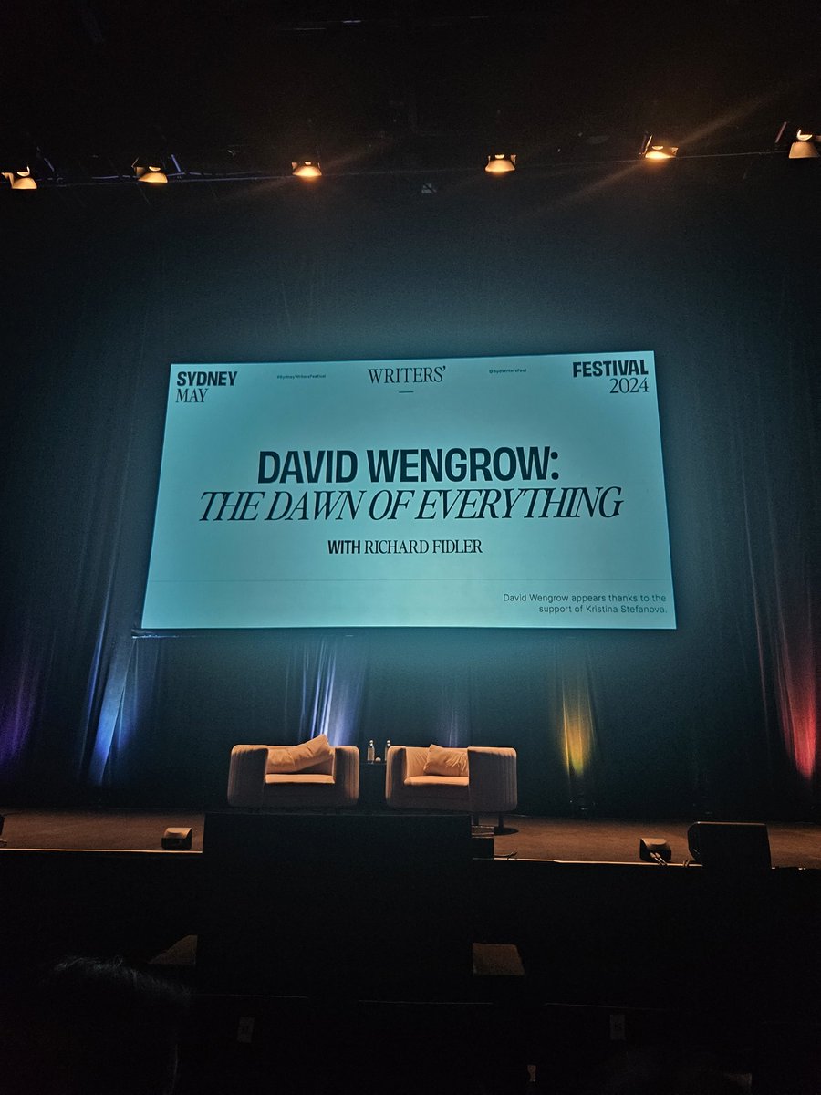 Excellent real estate for <a href="/SydWritersFest/">Sydney Writers' Festival</a> with <a href="/davidwengrow/">David Wengrow</a> and @rfidler