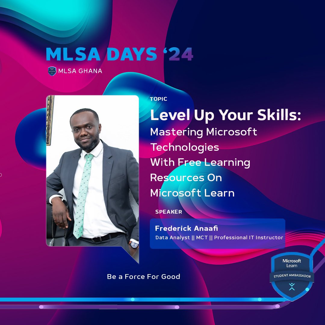 Are you ready to become a master of Microsoft technologies? Join us on June 6th, 2024, for an enlightening event featuring Frederick Anaafi, a distinguished Microsoft Certified Trainer. Discover how you can harness the full potential of Microsoft Learn's free resources.