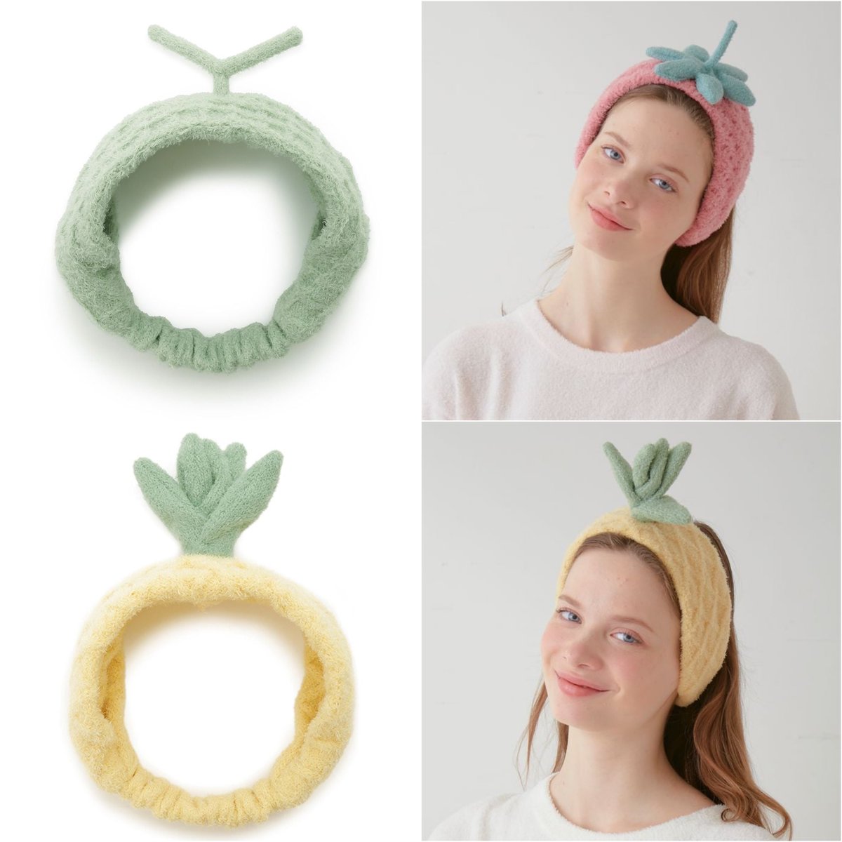 ジェラピケのフルーツヘアバンド、癒される可愛さ……🍓🫧