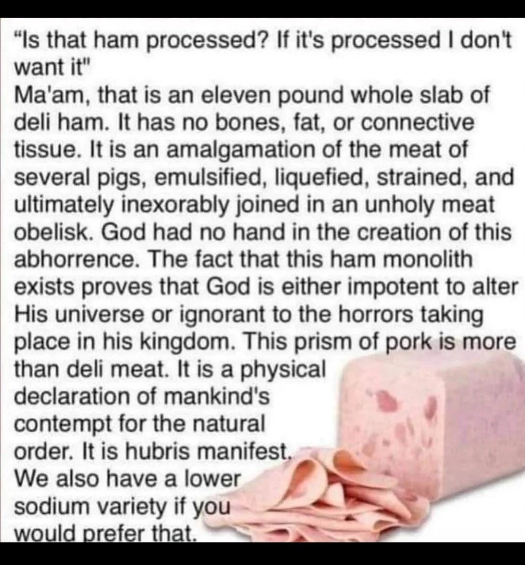 TheGreyWaste's tweet photo. @Wangleberry The Ham Monolith https://t.co/odnhvzHFK8