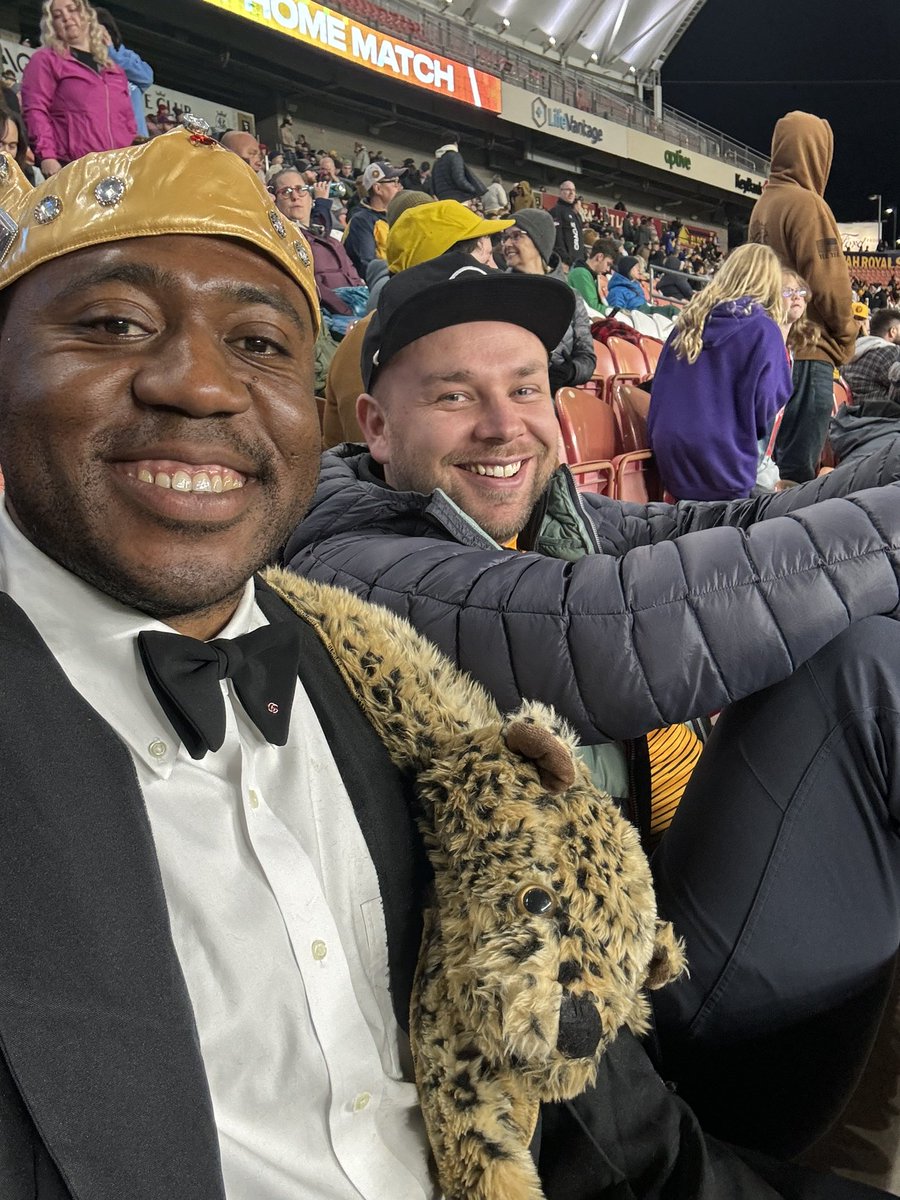 At the @UtahRoyalsFC  game dressed as Royalty. 🤴🏾

#nwsl #soccer #utahroyals #womenssports #kansascityroyal