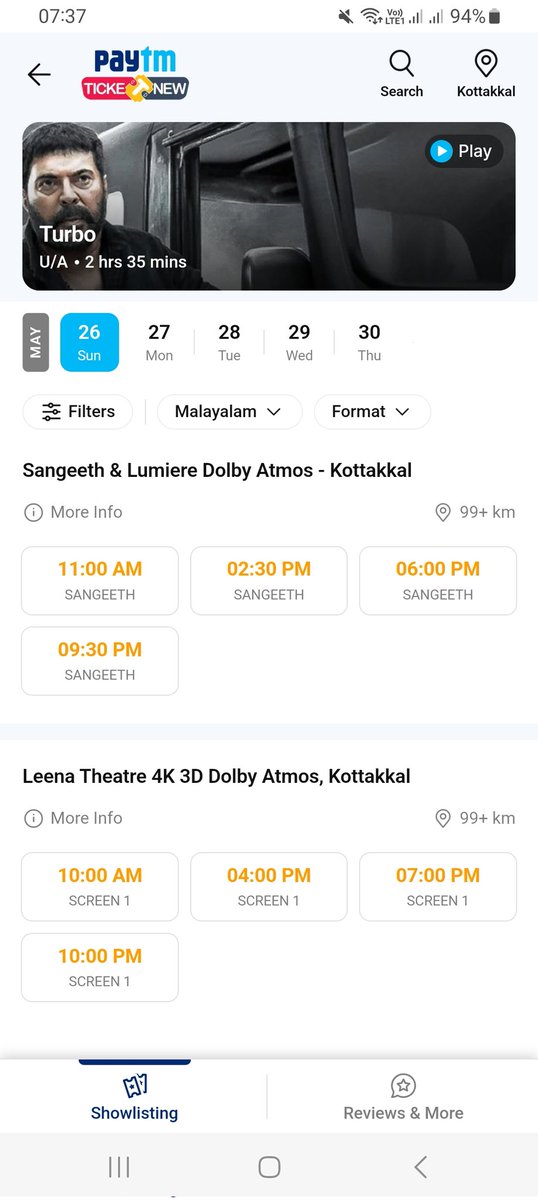 CalicutTheaters's tweet photo. #Turbo Malappuram booking 👏👏
#kottakkal #perinthalmanna #edappal #Mammootty #mammoottyKompany https://t.co/Pz1KuEy5Ip