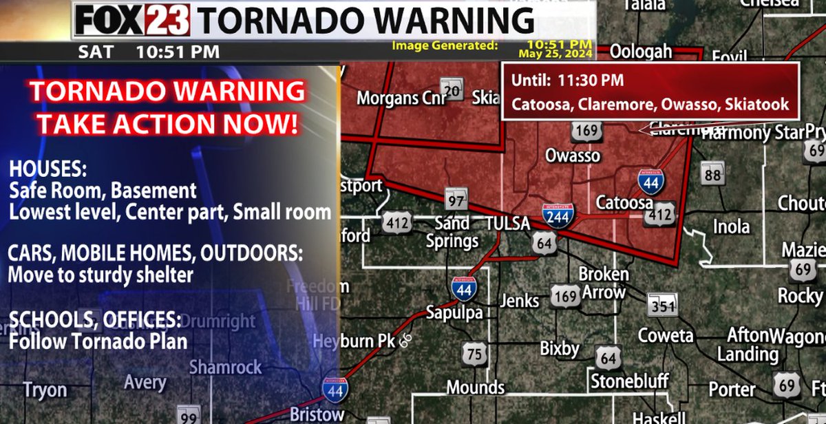 jamesaydelott's tweet photo. A TORNADO WARNING is in effect for this portion of Tulsa County. #Tulsa #okwx https://t.co/SVJuDP6gQX