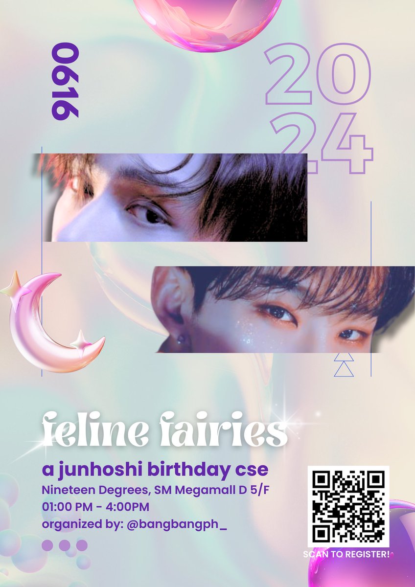 BangbangPH_'s tweet photo. Feline Fairies - a JunHoshi Cupsleeve Event
๐
June 16, 1PM-4PM
๐ Nineteen Degrees, SM Megamall D
๐RSVP here: https://t.co/s9q1R8zbAo
See you HUIHUIs, HORANGDANs, CARATs!!!
#SEVENTEEN #Junhui #HOSHI #svt #CSE #junhoshi https://t.co/OTy2PvRt0D