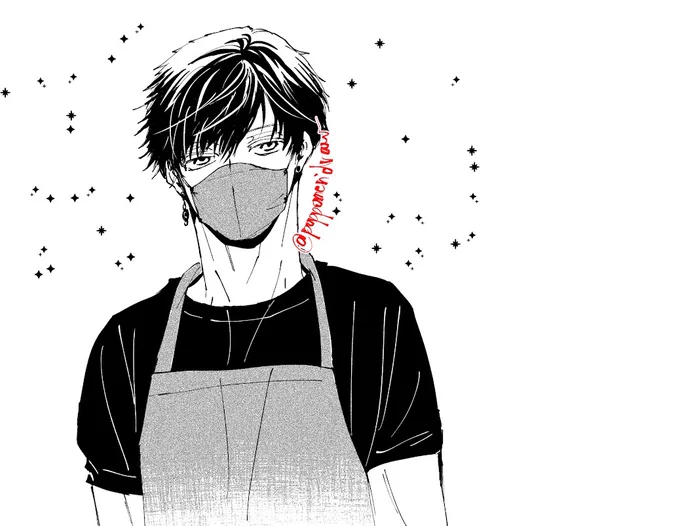 昨日カフェにいたお兄さん
#落書き 