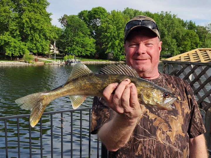 Earlier today caught (and released) walleye off the dock at Kuester Lake, Grand Island, NE. What a blast! #funfishing