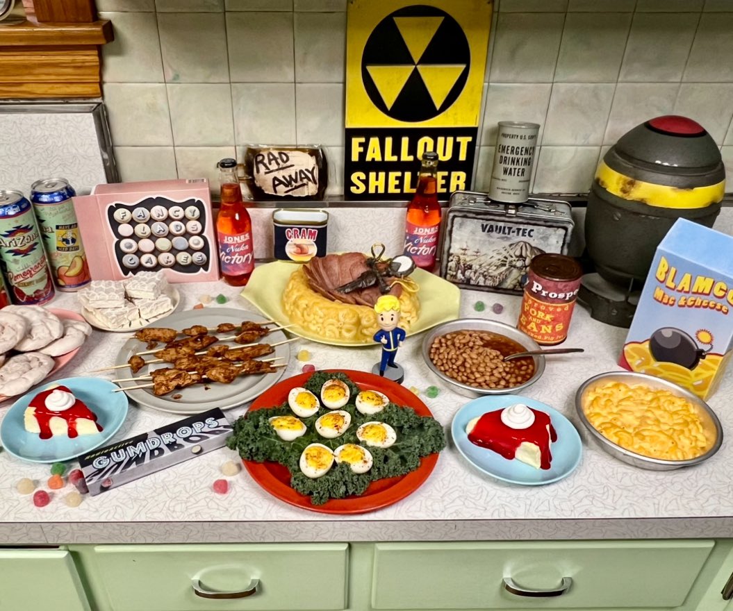 🚨My FALLOUT Themed In Person Party Update!🚨 (Date pending) ➡️The #Fallout themed food is nearly all planned, this pic will give you an idea. ➡️Got a bunch of the decor ordered and being made (These are surprises) 😉 ➡️There’s so many giveaways lined up! Lot’s being donated by