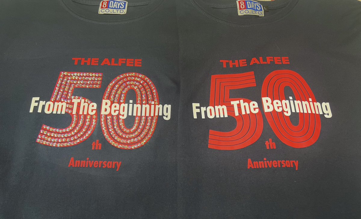 昨日のNHKですごく可愛くデコってるお姉様がいて、真似してTシャツデコってみた✨
めちゃめちゃ可愛い〜！！！
 #THEALFEE  #アル中手芸部  #THEALFEE50周年