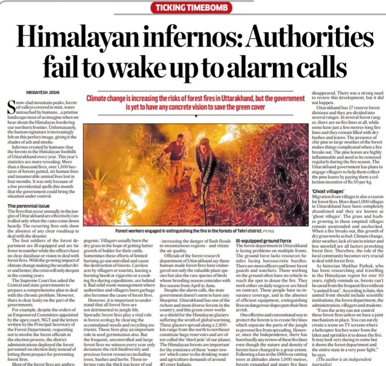 My piece on forest fires in Himalaya @DeccanHerald @SumitpSumit