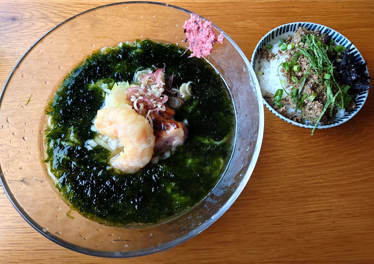 2024.5.25
麺 㐂色@岐南町
生青のりと伊吹いりこの冷やしそば
煮干しめし