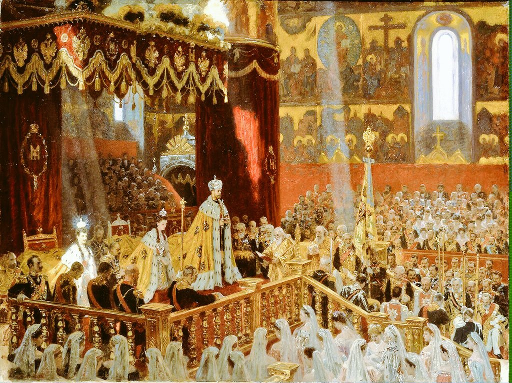 #26MAGGIO 1896 👑🇷🇺 Il 28enne Nicola II Romanov viene incoronato «per Grazia di Dio Imperatore e Autocrate di tutte le Russie». Verrà fucilato dai bolscevichi nel 1918 insieme alla zarina, i 5 figli, il medico, la cuoca, il cocchiere, la dama di compagnia e due cani.
