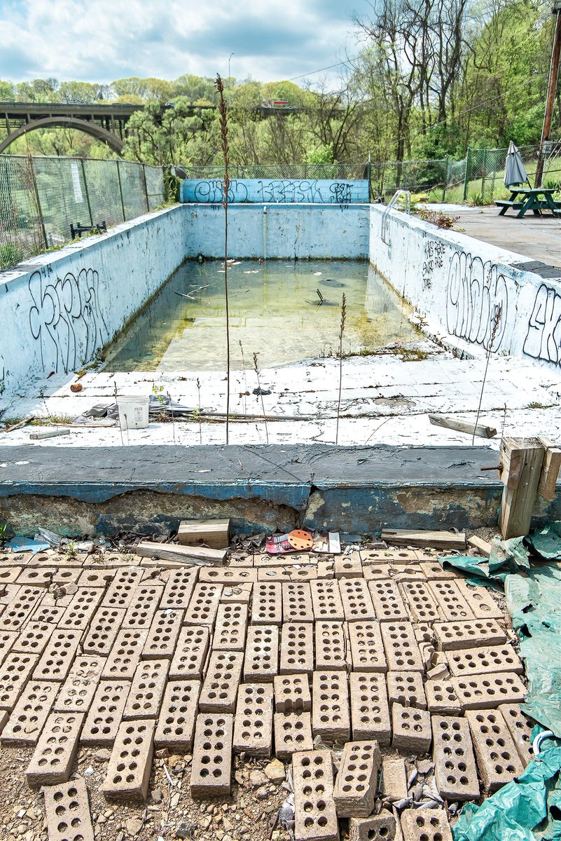 An abandoned and crumbling outdoor pool near Pittsburgh, Pennsylvania.