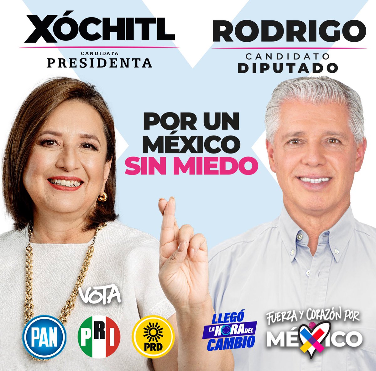 Es momento de un nuevo liderazgo en nuestro país. ¡Mexico merece más! Llegó la hora del cambio, vota por Xóchitl Gálvez y los candidatos de la alianza Fuerza y Corazón por Mexico este 2 de junio. 
#FuerzaYCorazónPorMéxico #LLegóLaHoraDelCambio #PorUnMéxicoSinMiedo