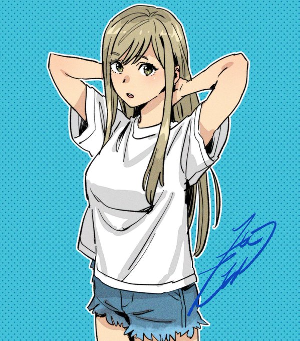 「blonde hair blue background」 illustration images(Latest)