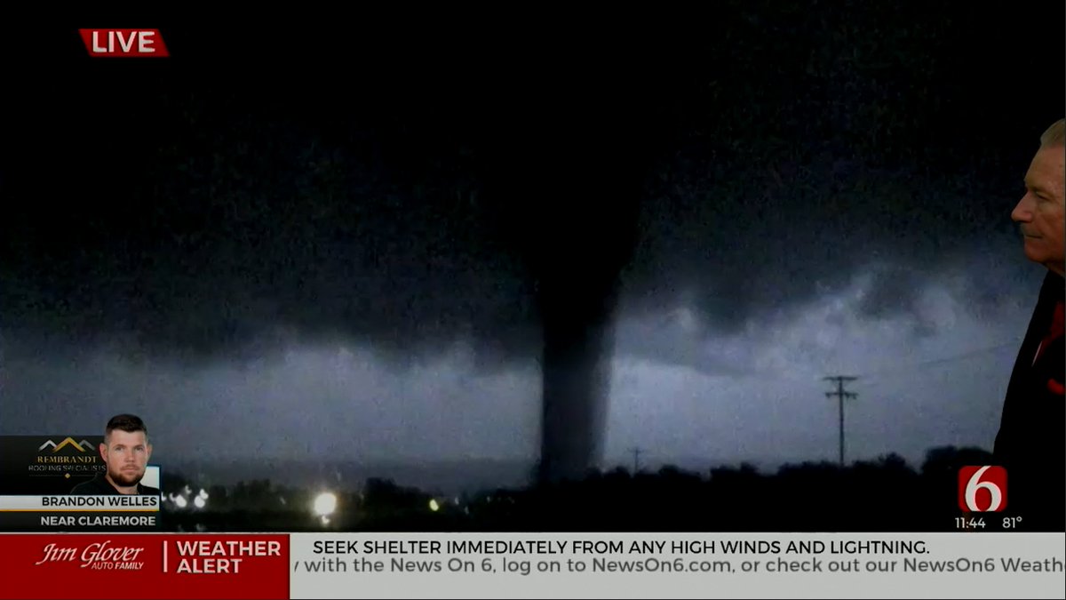 not sure if this is a weird freeze or if this is the tornado but holy cow from what's on radar it wouldn't surprise me #OKWX from <a href="/NewsOn6/">News On 6</a>