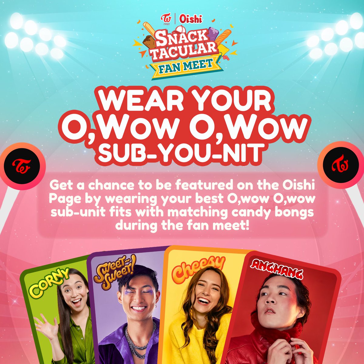 oishi_tweets's tweet photo. ONCEs! Sino ang mga sub-units na FANCY ninyo sa #OishiTwice? 🍭 Are you team #SweetSweet? 🍫 #CheesyCheesy? 🧀#CornyCorny? 🌽or #AnghangAnghang🌶️
Dress up as your bias sub-units during the #TwicexOishiSnacktacularFanMeet on June 1, 2024 and get the chance to be featured on our page!
Kaya i-go mo na yan! Wear your best para ma-capture mo na ‘yang ONE IN A MILLION moment mo! 🤩
Want to check out the Oishi x TWICE commercial again for inspo? WE GOT YOU! 🤝😊
https://t.co/Wi2PPMkqgC