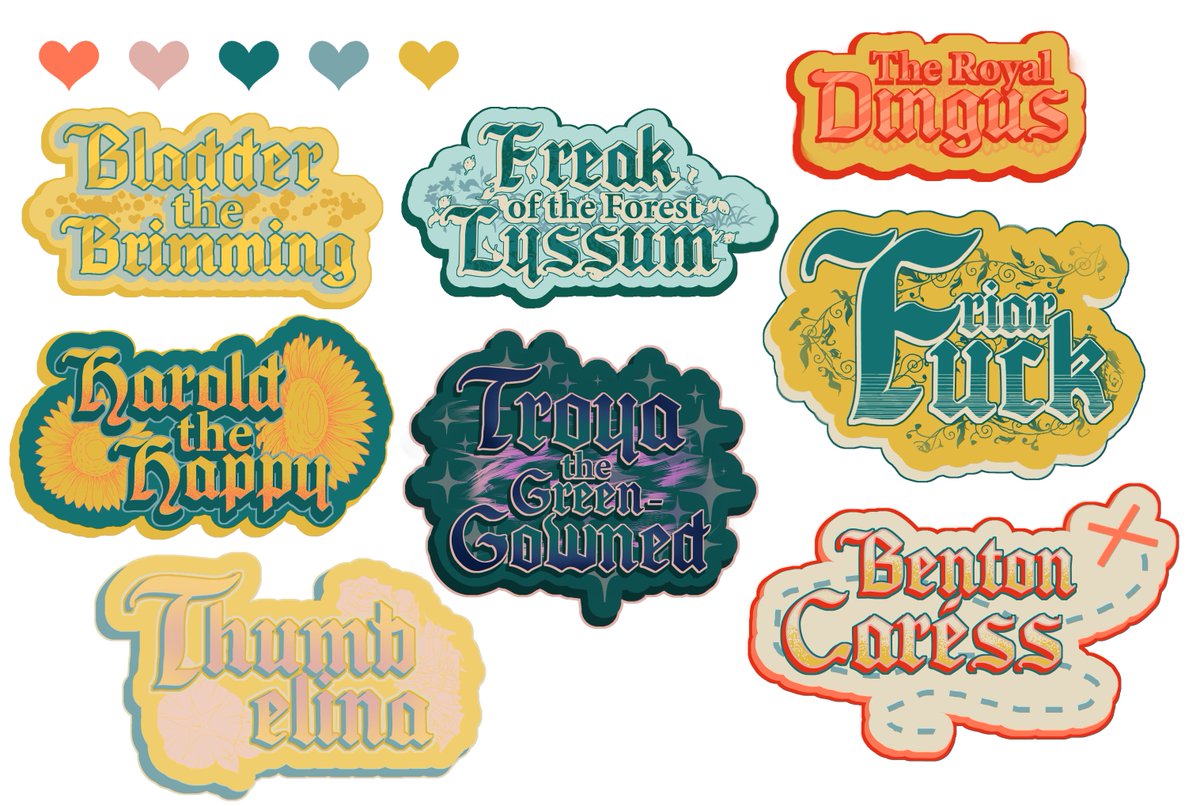 pillver's tweet photo. some name badges I made for the medieval/fantasy party I hosted last night !!! https://t.co/Bz9rRy7E3U