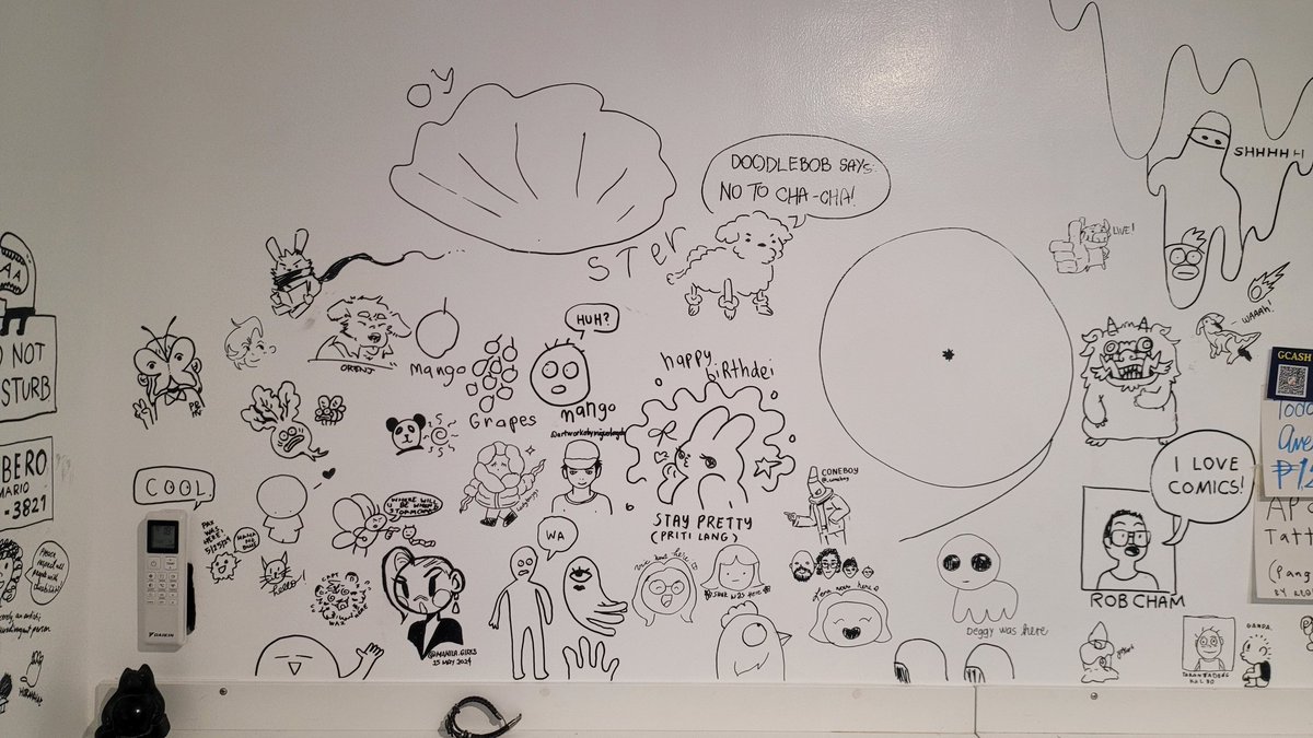 Some fave doodles from the people who drew on our walls at Space 63 for Chamtamaria May Art Month 