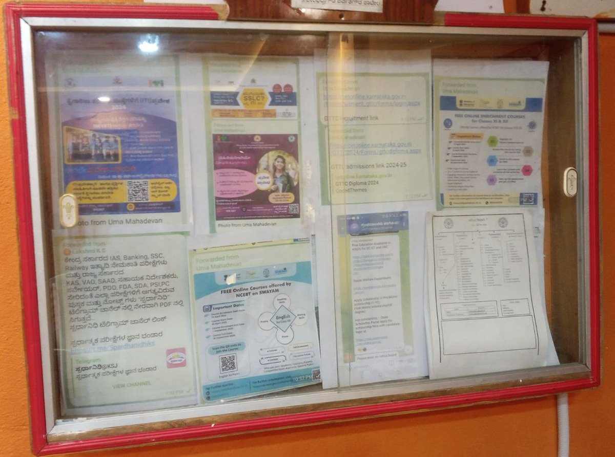 Such a thoughtful gift by youth donors to this rural public library in Gadag: a noticeboard! Convenient for education, employment & other notices. #librariesforall