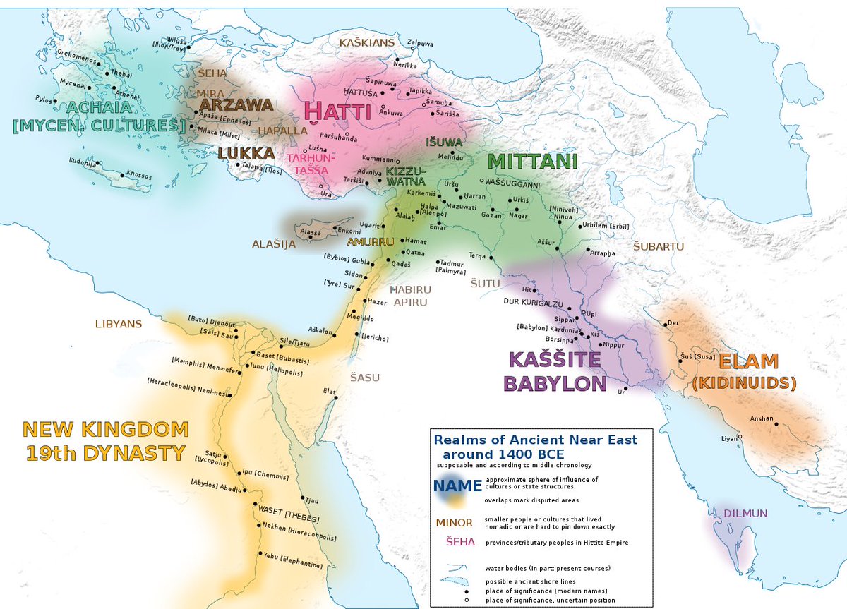 Map of the Ancient Near East around 1400 BC