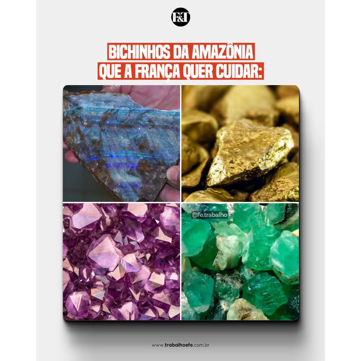 França e outros países comandados hoje por progressistas querem nossos pés e mãos atados enquanto retiram de nosso subsolo nossas riquezas para uso em suas indústrias. Enquanto expandimos ao infinito reservas indígenas e restringimos até o estrangulamento o agro e a mineração,