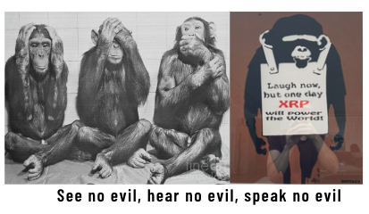 @bgarlinghouse Love this! Reminds me of the 3 wise monkeys: See no evil, hear no evil, speak no evil🐒🙈🙉🙊Perfect reminder to stay positive & focused amidst all the market noise. Thanks for sharing! #XRPCommunity #Crypto