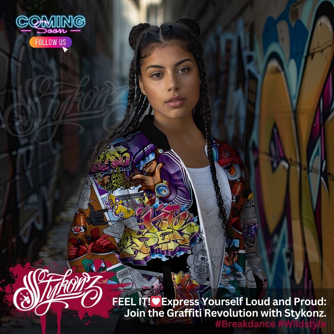 stykonz's tweet photo. FEEL IT! 💟 Express Yourself Loud and Proud 💪 Join the Graffiti Revolution with Stykonz 💥 Launching June 2024!! 🔥 FOLLOW US 🧡🙏 #stykonz #hiphop #stykonzgraffitistreetwear #urbanart https://t.co/QxHVnJCgx7