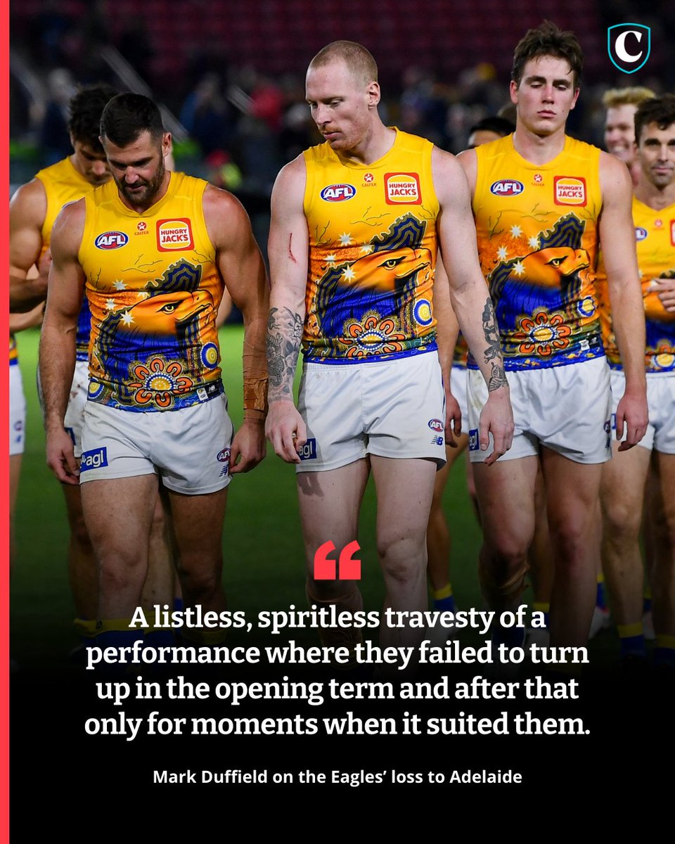 'They are now 0-6 on the road and this was their worst effort of the season with daylight second.' @MarkDuffield1 has gone WHACK on the Eagles after their loss to the Crows. FULL ANALYSIS: tinyurl.com/35uvhmxh