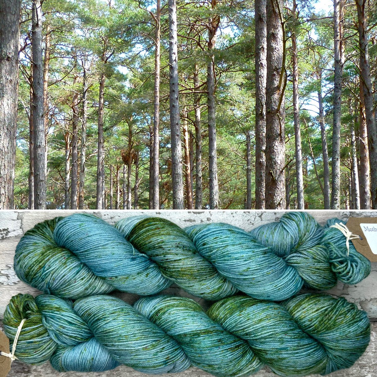 “Woodland Sky”. A peaceful blue sky, light filtering down through the trees into the welcome cool of woodland shade. Perfect for crafting with a chilled drink over the summer.
#mothyandthesquid #yarn #knitting #crochet