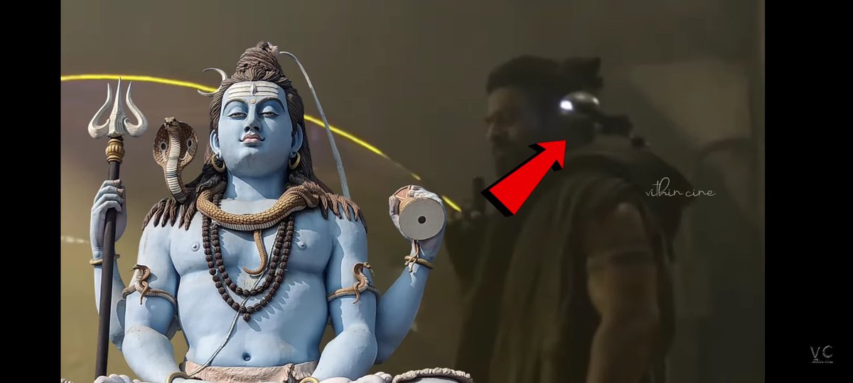 Prabhas name in this film is #Bhairava 
That is the one of ghe name of Lord Shiva. And nagi put bujji on prabhas shoulder that reference to Vasuki (Snake)
Detail credit:- @/VithinCine