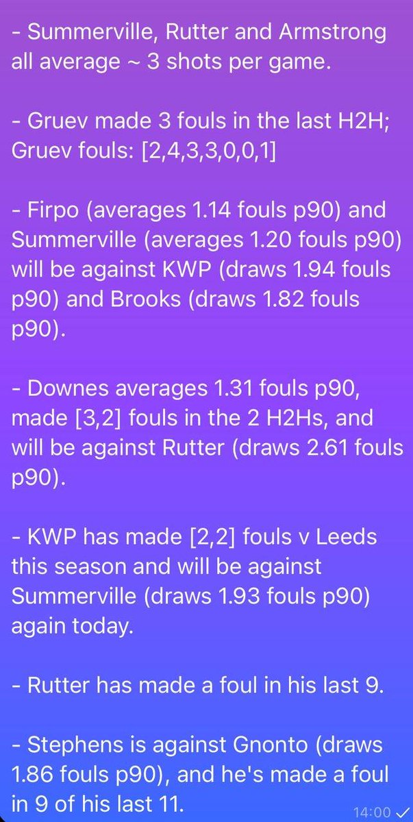 LEEDS V SOUTHAMPTON🤩 ✍️ Research Attached ✅ 14/1 HIT YESTERDAY! 💎 120/1, 20/1, 15/2 If ANY bet wins, I’ll be giving £50 to TWO lucky people! 🤝 All you have to do is LIKE ❤️ and REPOST this tweet! Must be following me! 🫡 GET THE MEGASHOTS HERE ⤵️ t.me/+qY5eN3nsD9c3N…